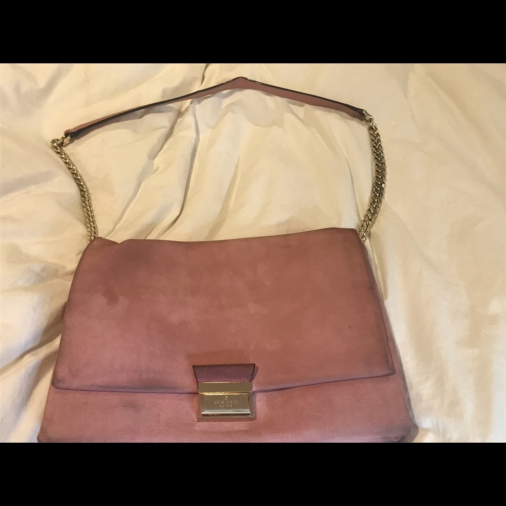 Pink suede Kate Spade Shoulder Bag